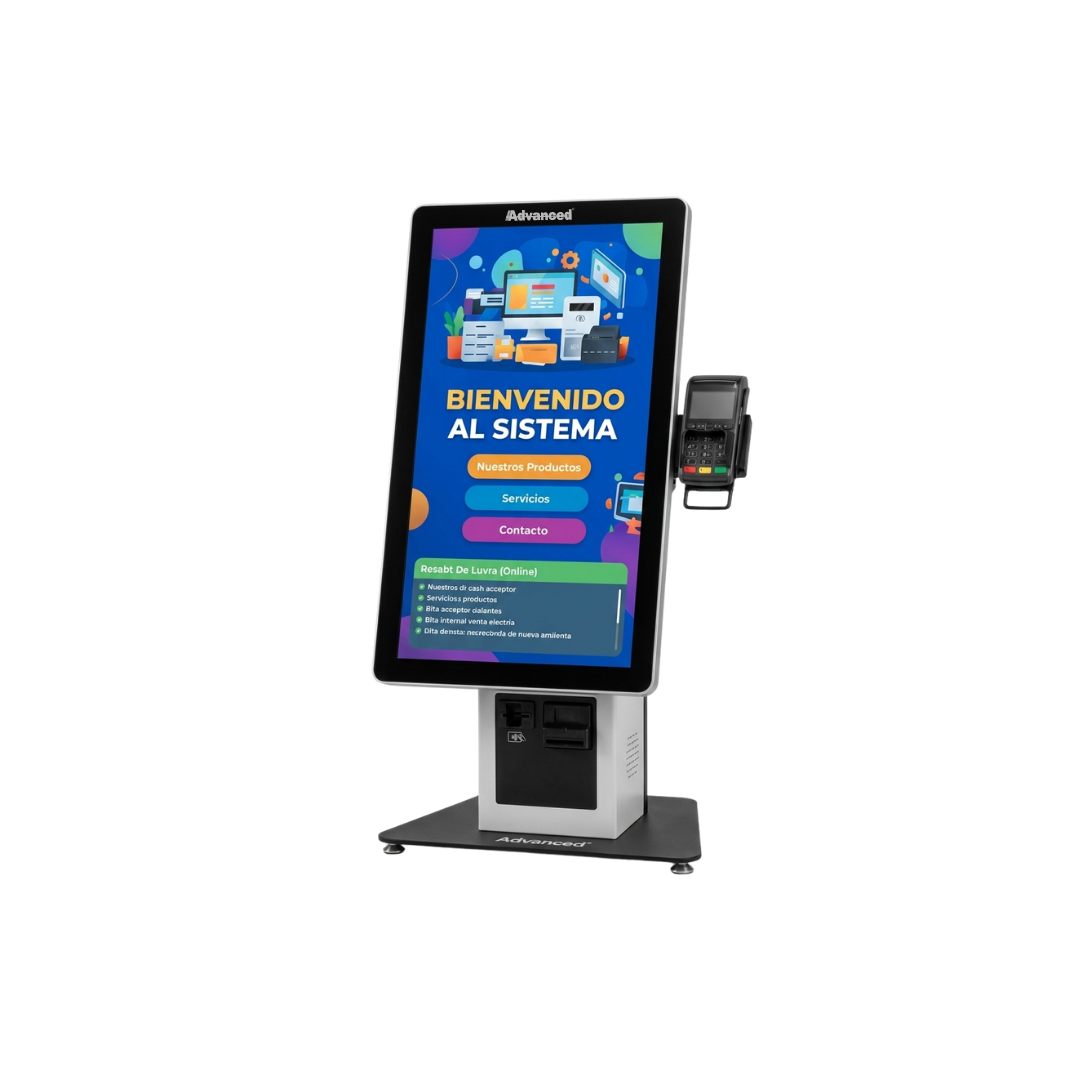 Kiosco de autoservicio APT-ASSC01 de Advanced para gestión de pedidos, optimización de pagos y eficiencia en tiendas