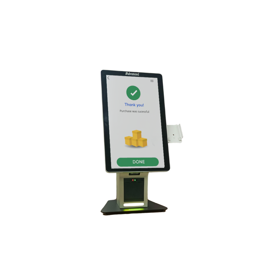 Kiosco de autoservicio APT-ASSC01 de Advanced para gestión de pedidos, optimización de pagos y eficiencia en tiendas
