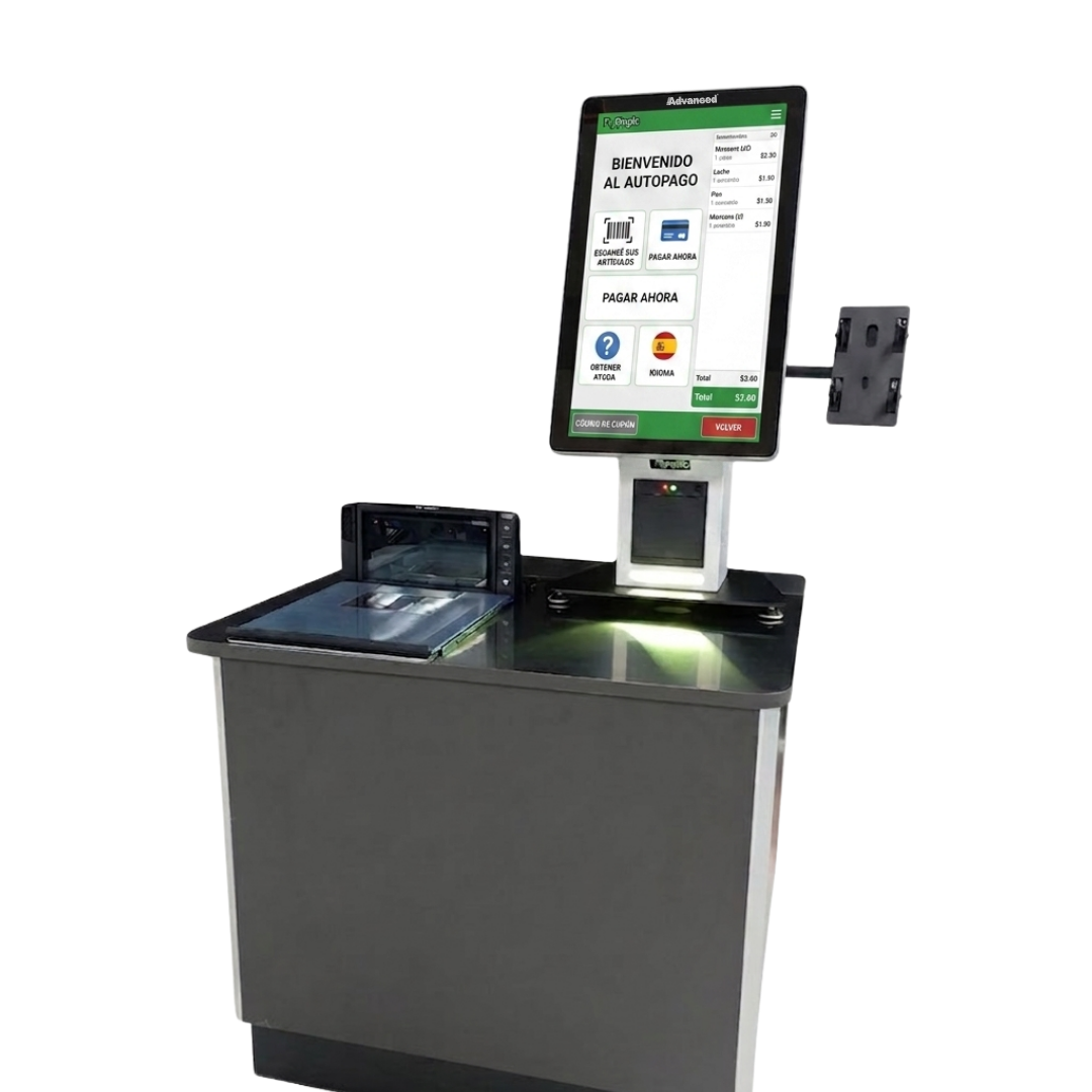 Kiosco de autoservicio APT-ASSC01 de Advanced para gestión de pedidos, optimización de pagos y eficiencia en tiendas