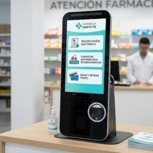 Kiosco de cobro automático y autoservicio modelo Checkout ASA15 de 15 pulgadas para comercios.